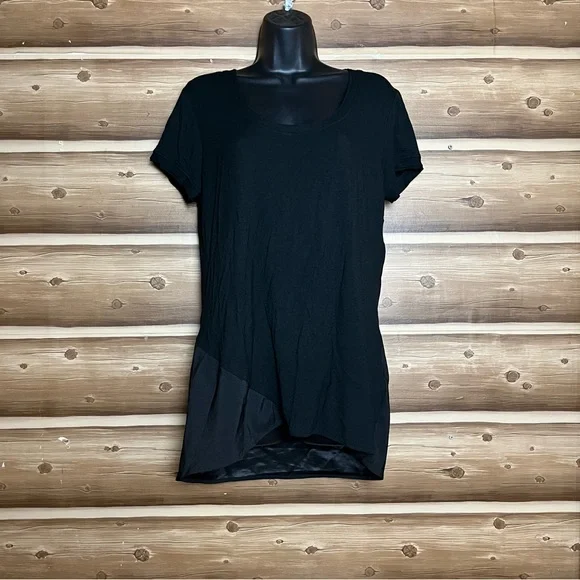 8/$25 Tahari‎ women short sleeve black tunic blouse size M - Picture 3 of 10